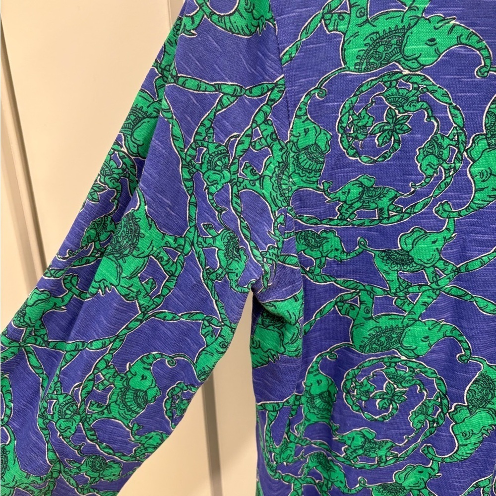Lilly Pulitzer Noelle Hooded Coverup Tunic in Loopy Elephants Size Large - Picture 11 of 14